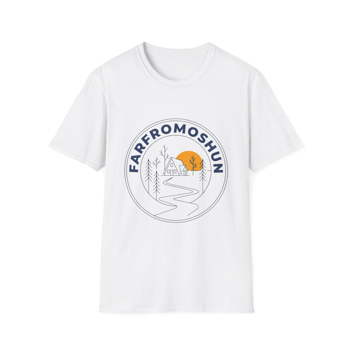 Farfromoshun Cabin Line Art T-Shirt