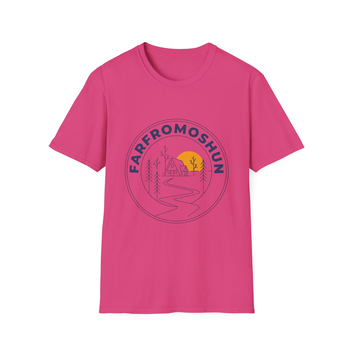 Farfromoshun Cabin Line Art T-Shirt