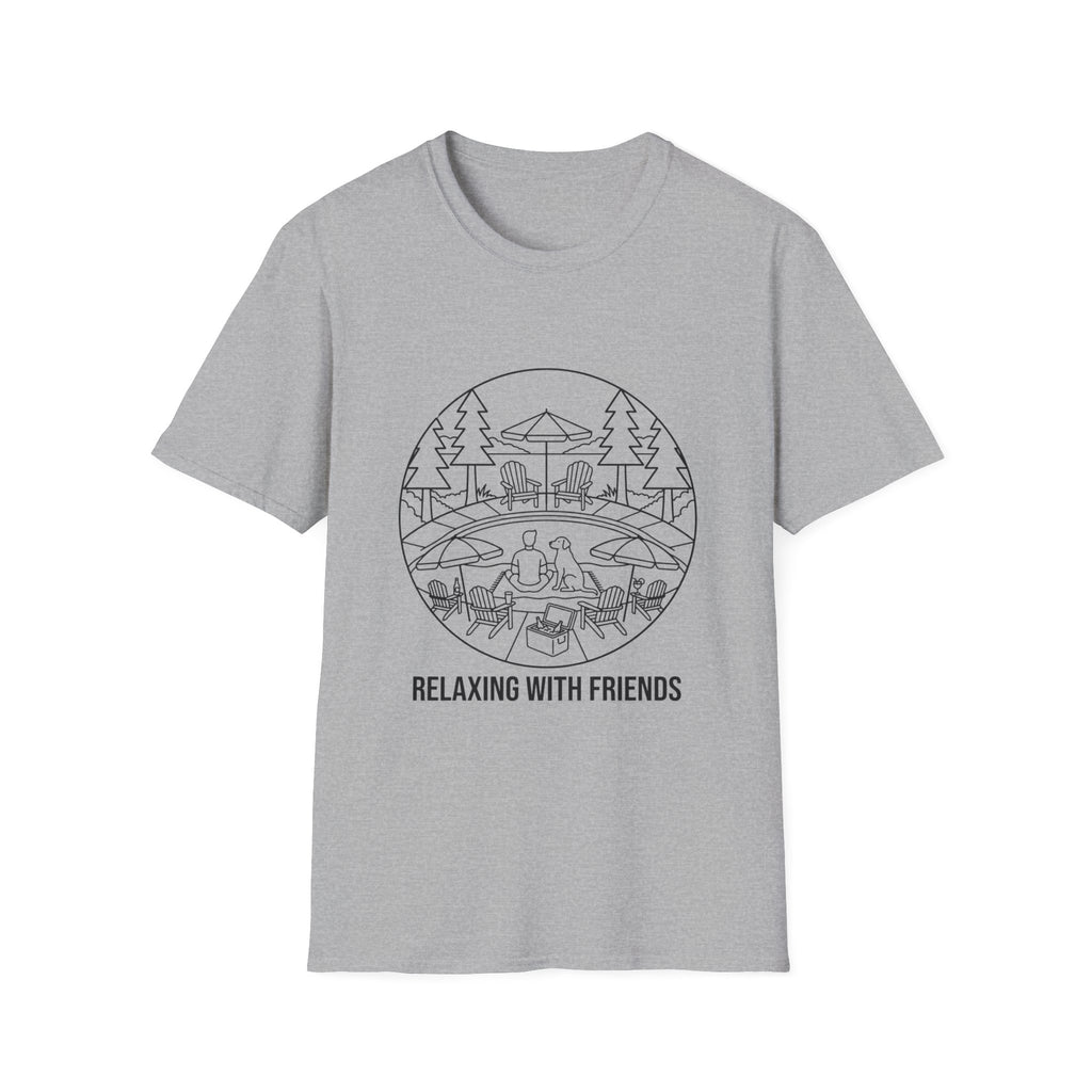 Relax With Friends Line Art T-Shirt