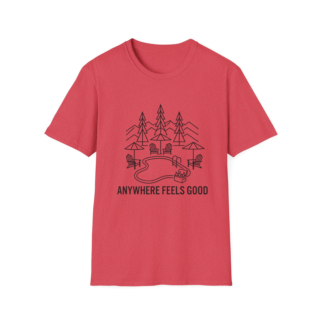 Anywhere Feels Good Line Art T-Shirt