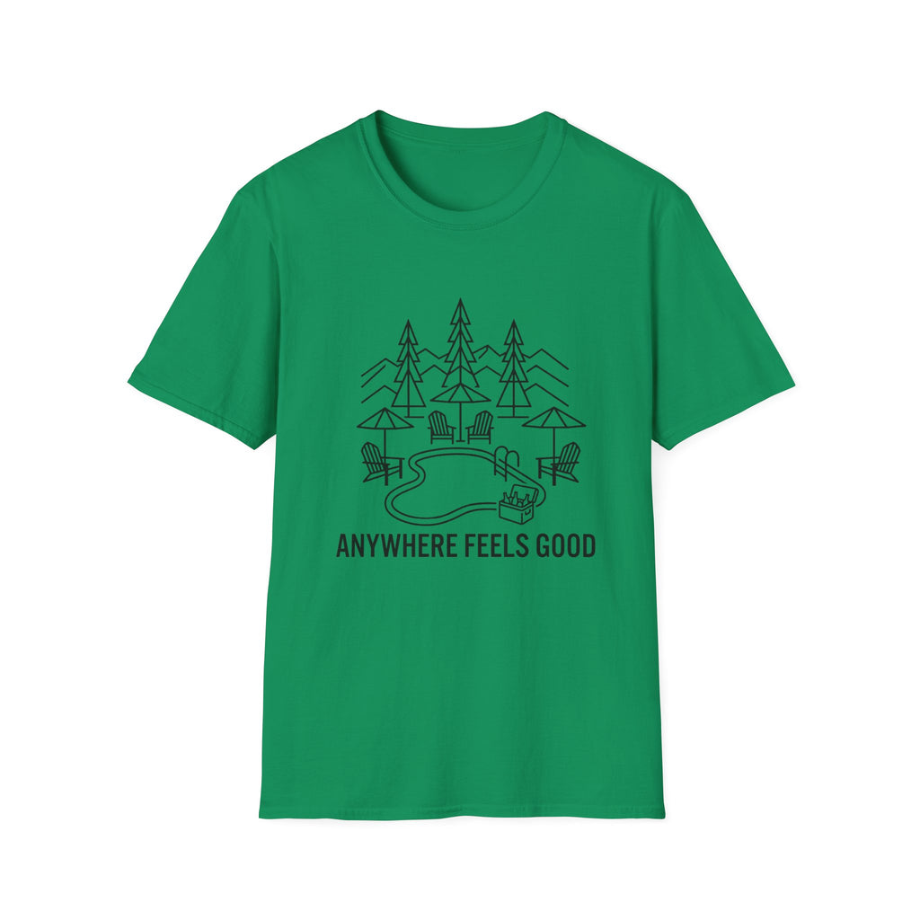 Anywhere Feels Good Line Art T-Shirt