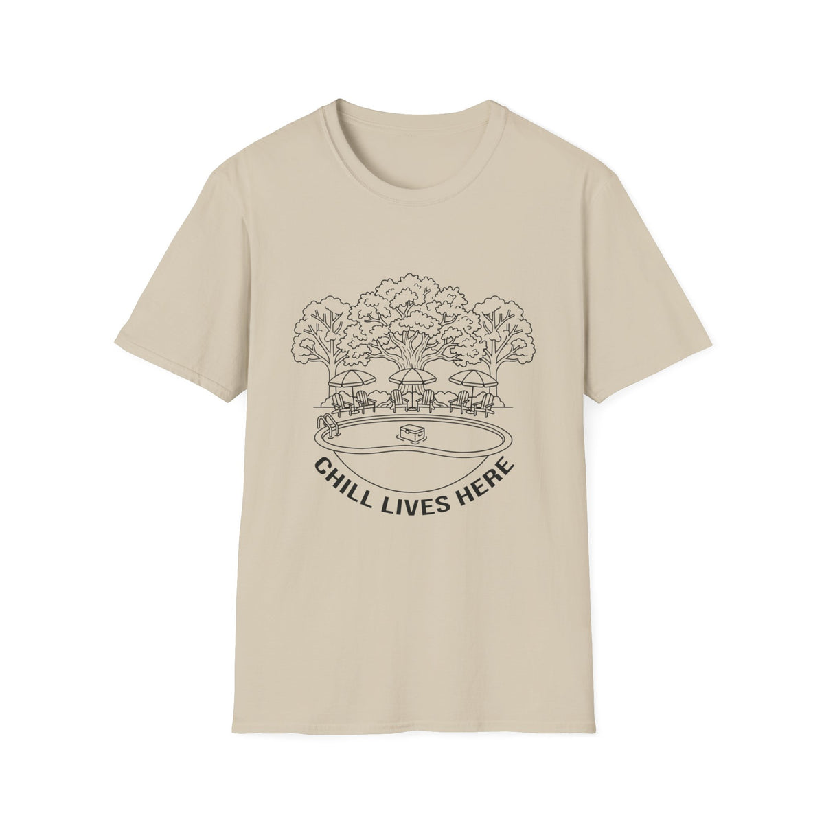 Chill Lives Here Line Art T-Shirt