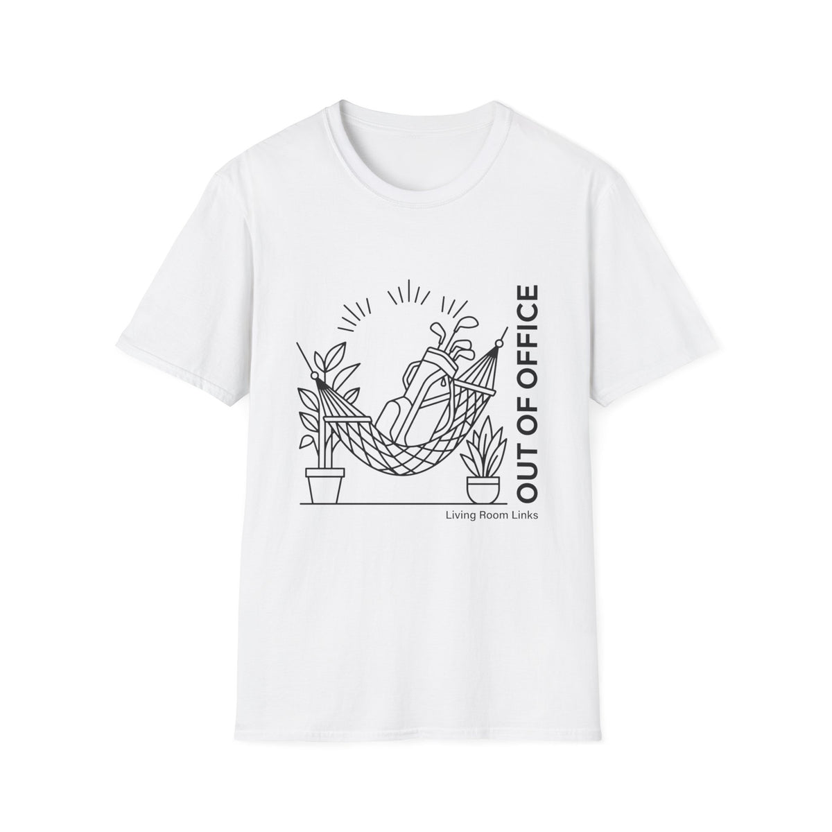 Out of Office Golf Line Art T-Shirt