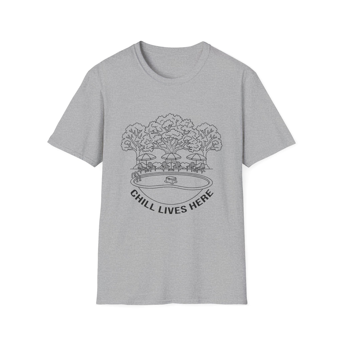 Chill Lives Here Line Art T-Shirt