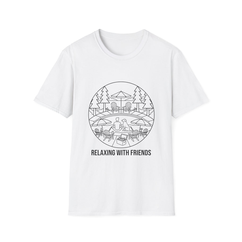 Relax With Friends Line Art T-Shirt