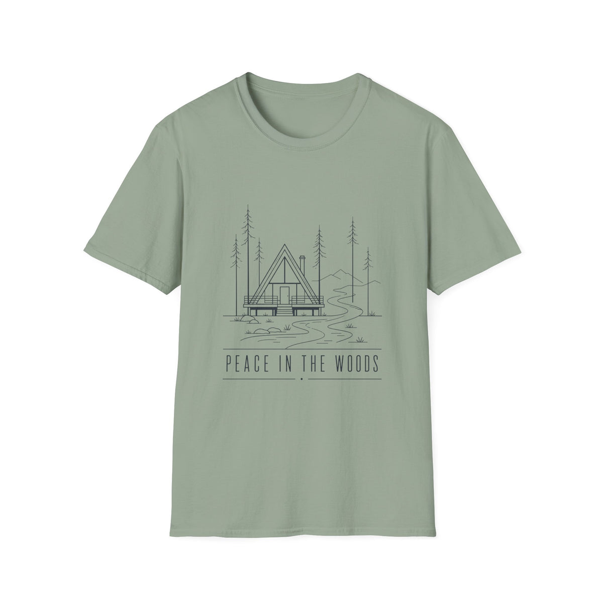 Peace in the Woods Line Art T-Shirt