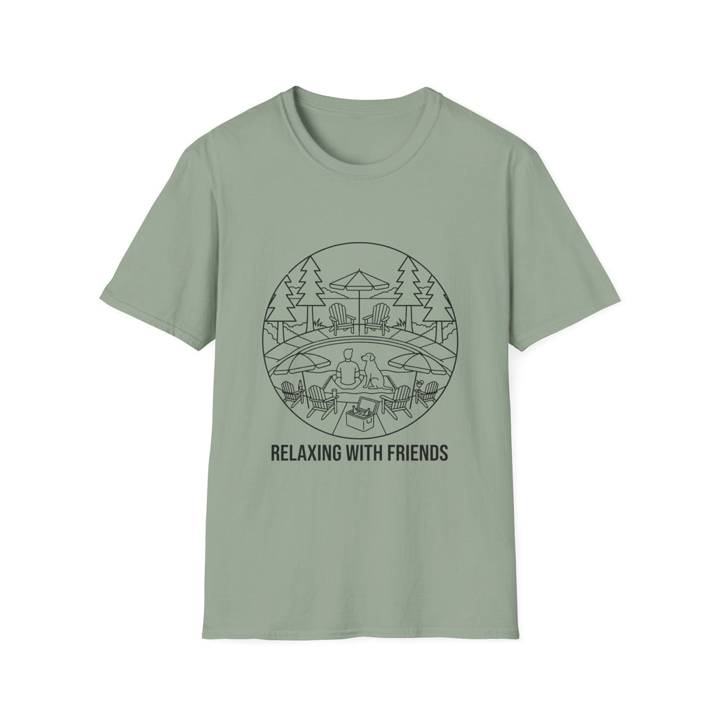 Relax With Friends Line Art T-Shirt