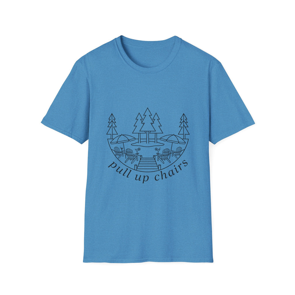 Pull Up Chairs Pine Line Art T-Shirt