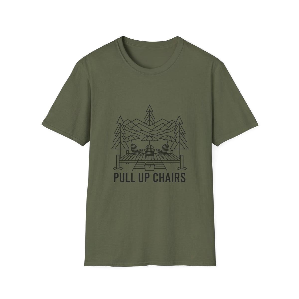 Pull Up Chairs Dock Line Art T-Shirt