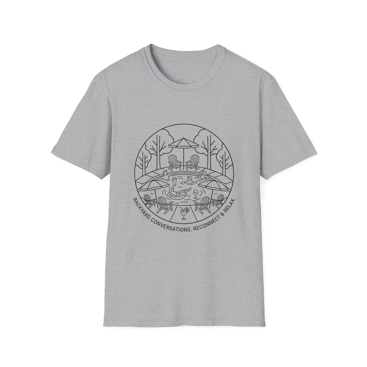 Backyard Conversation Line Art T-Shirt