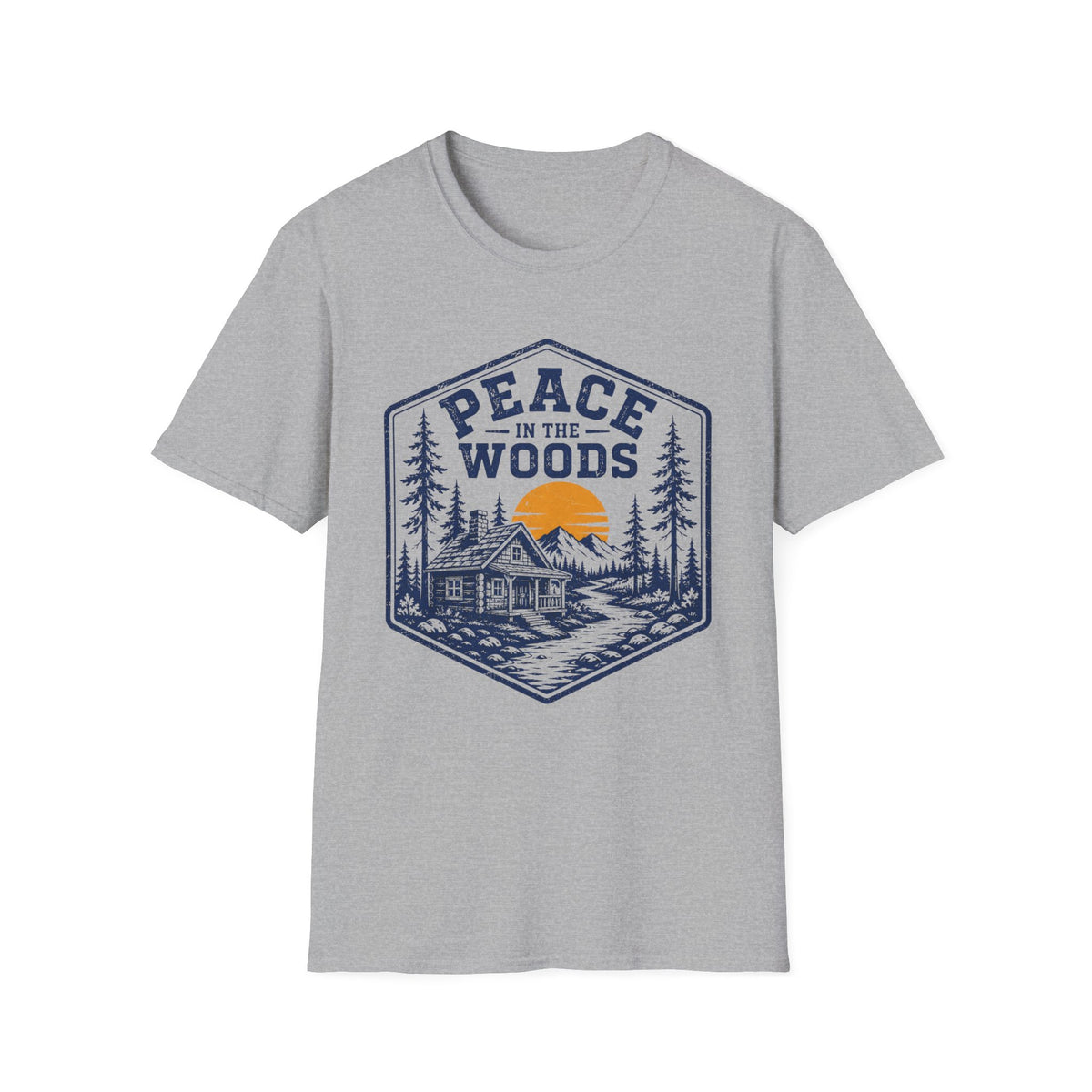 Peace in the Woods Washed Design T-Shirt