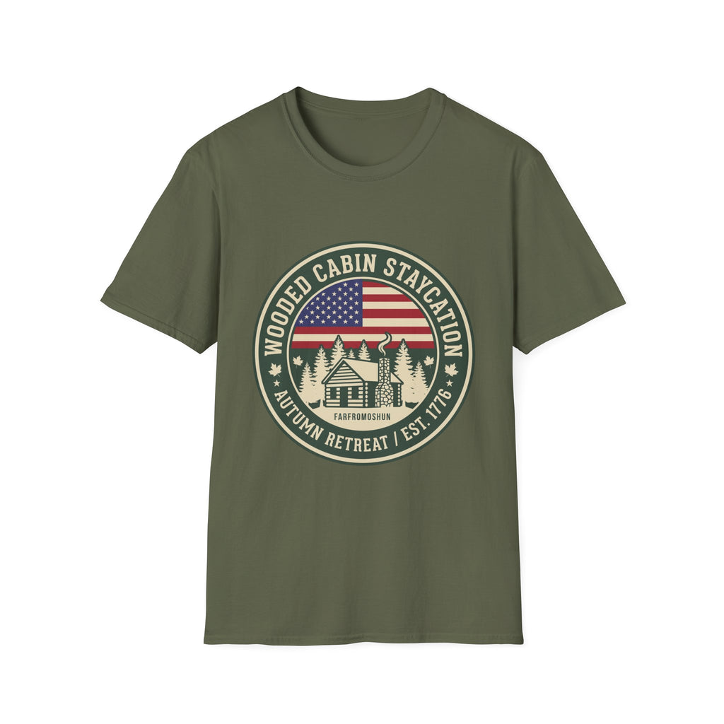 Wooded Cabin Autumn Retreat T-Shirt