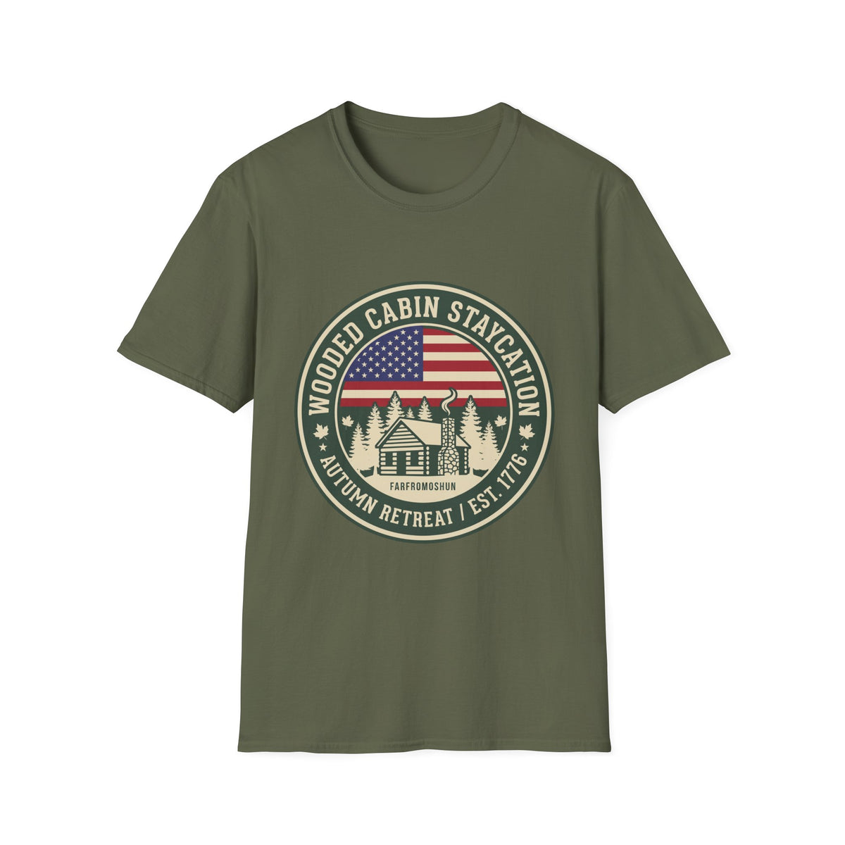 Wooded Cabin Autumn Retreat T-Shirt