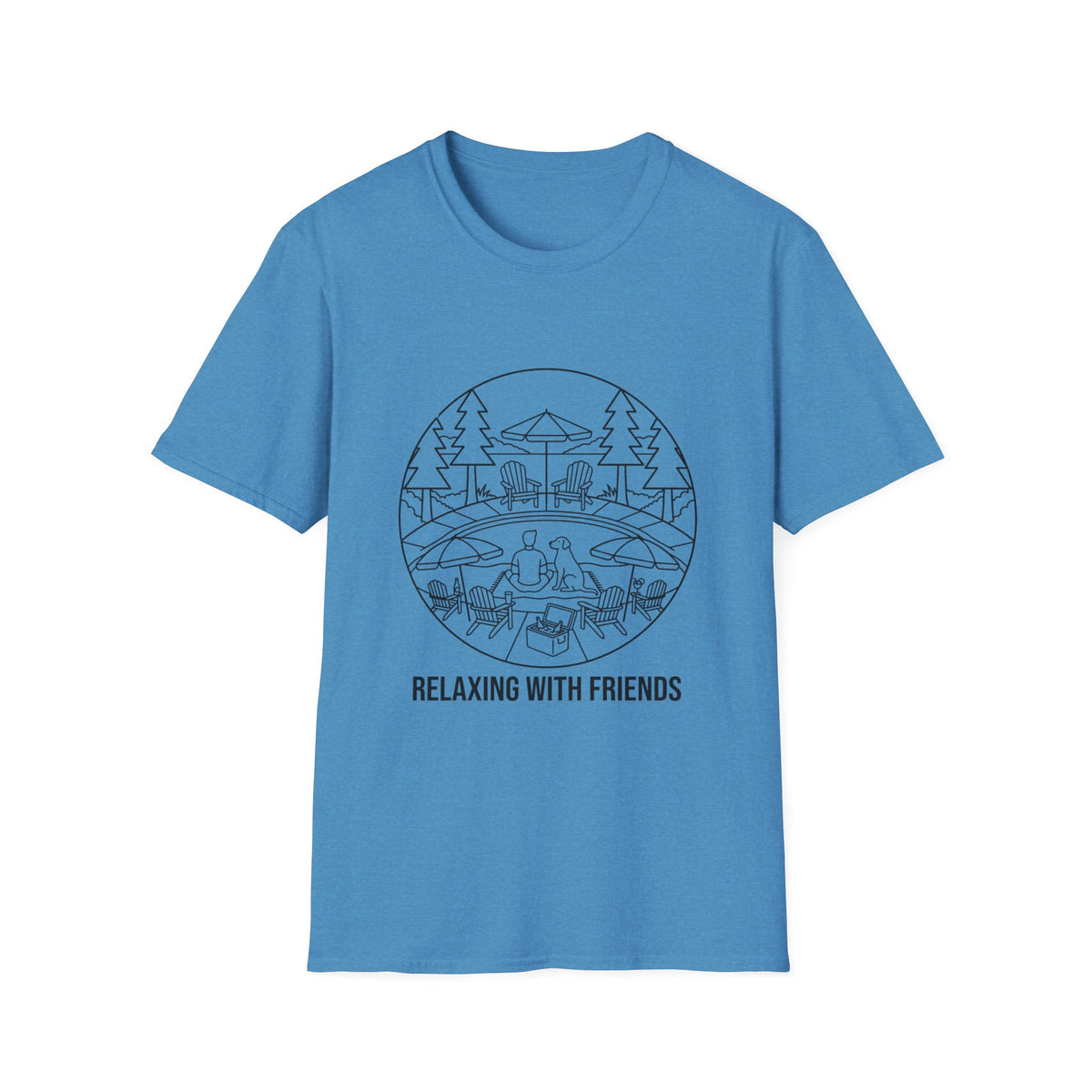 Relax With Friends Line Art T-Shirt