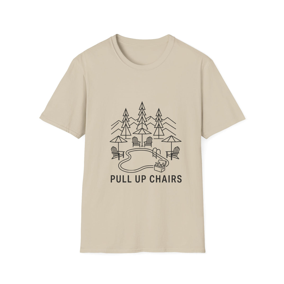 Pull Up Chairs Line Art T-Shirt