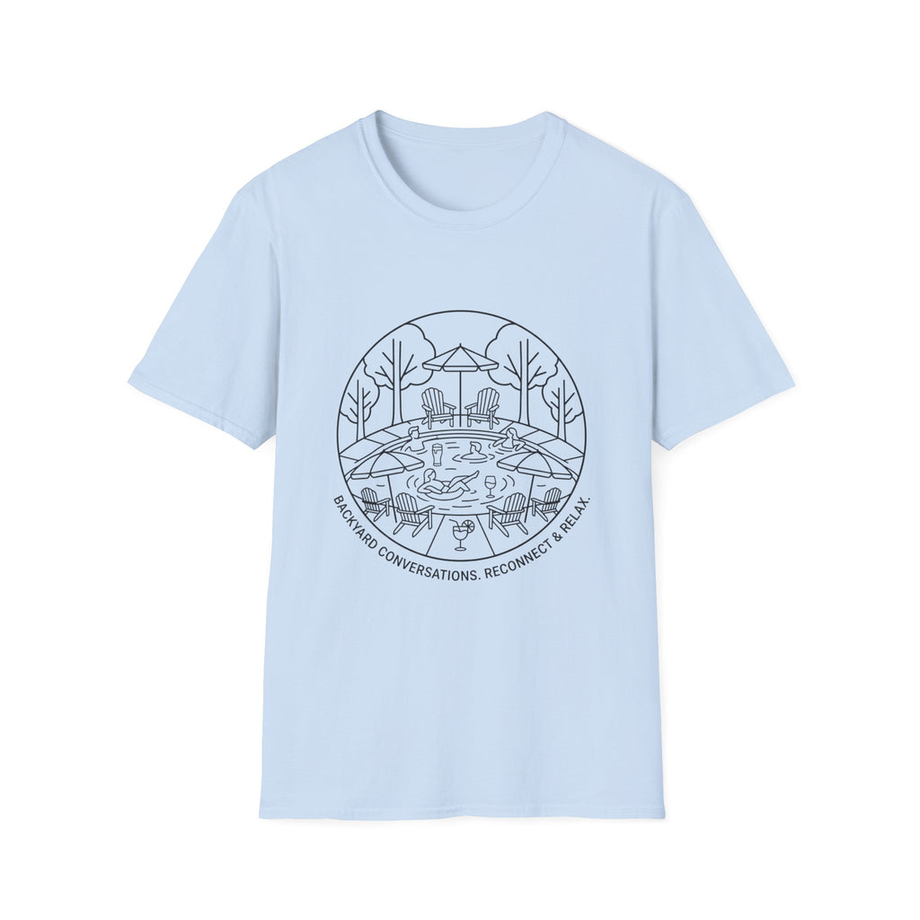 Backyard Conversation Line Art T-Shirt