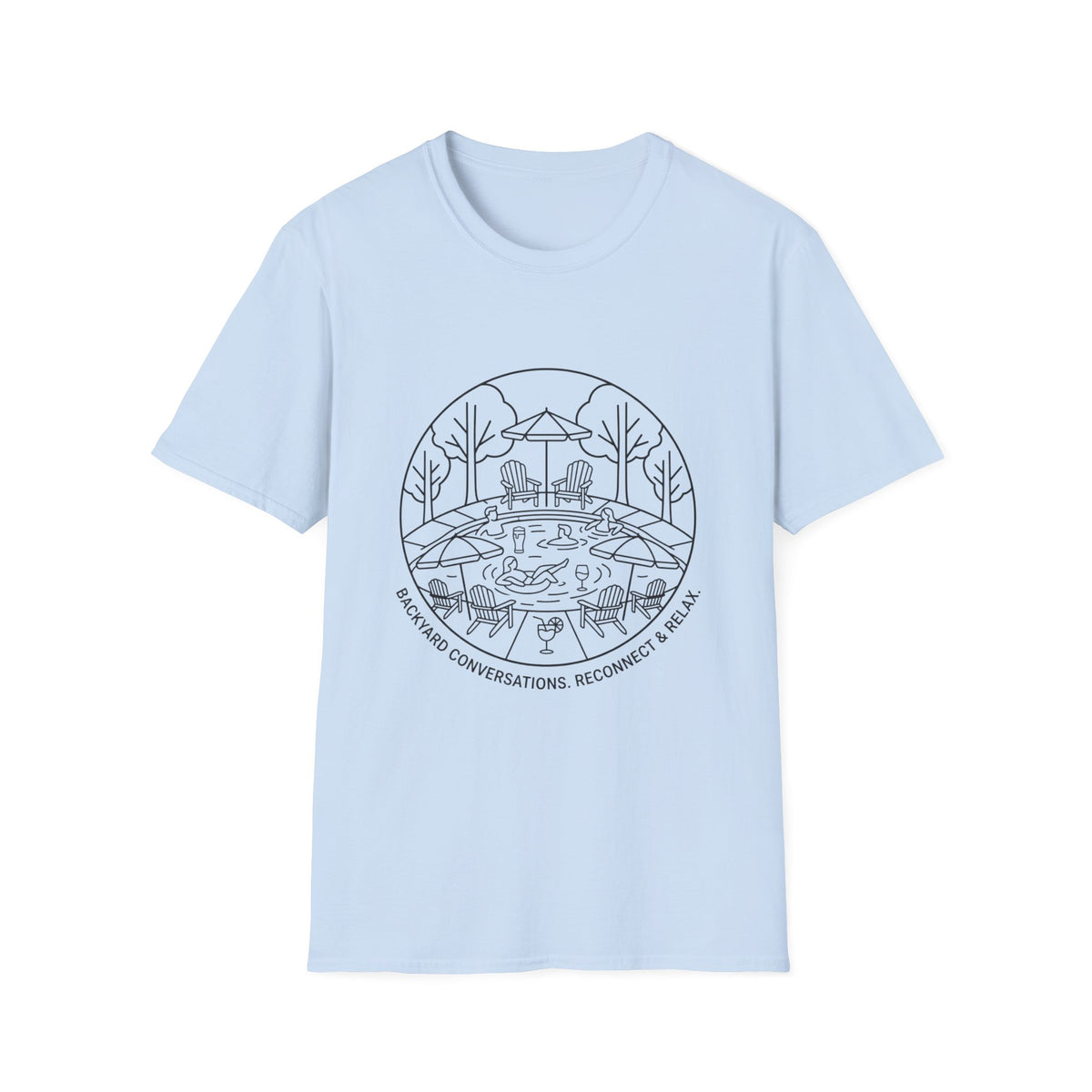 Backyard Conversation Line Art T-Shirt