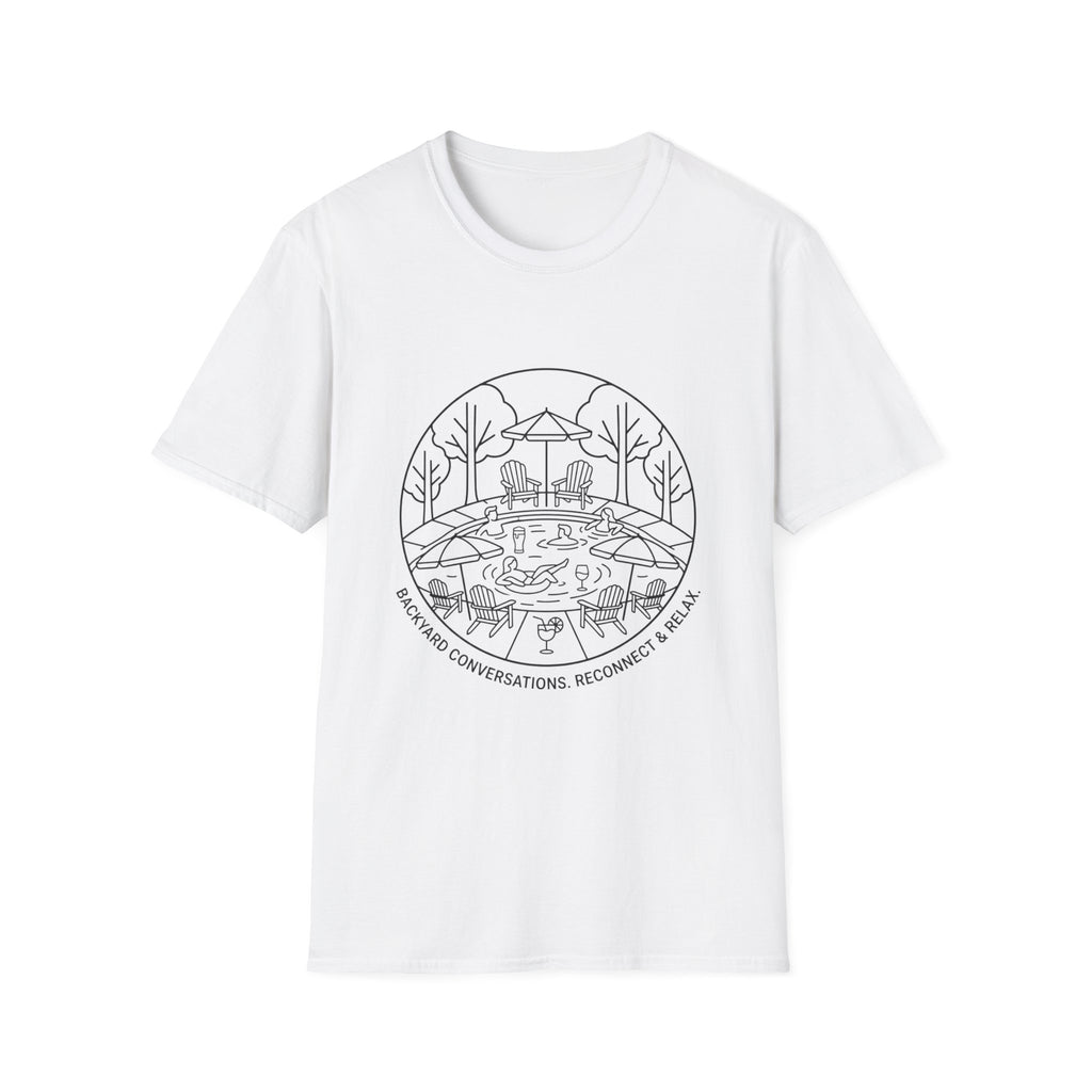Backyard Conversation Line Art T-Shirt