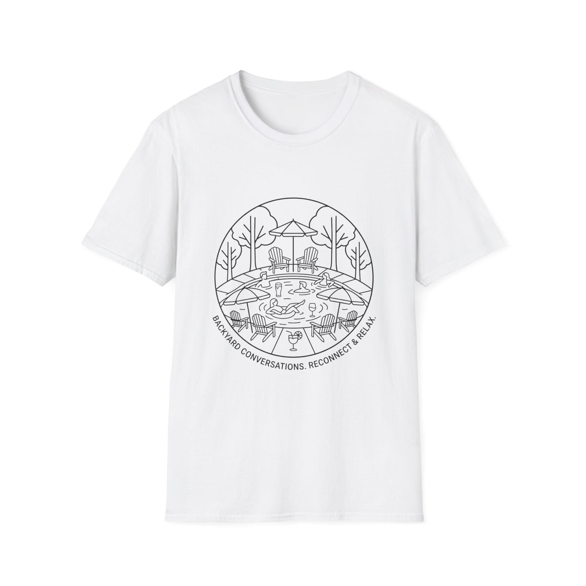 Backyard Conversation Line Art T-Shirt