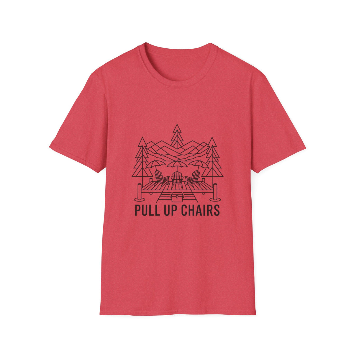 Pull Up Chairs Dock Line Art T-Shirt