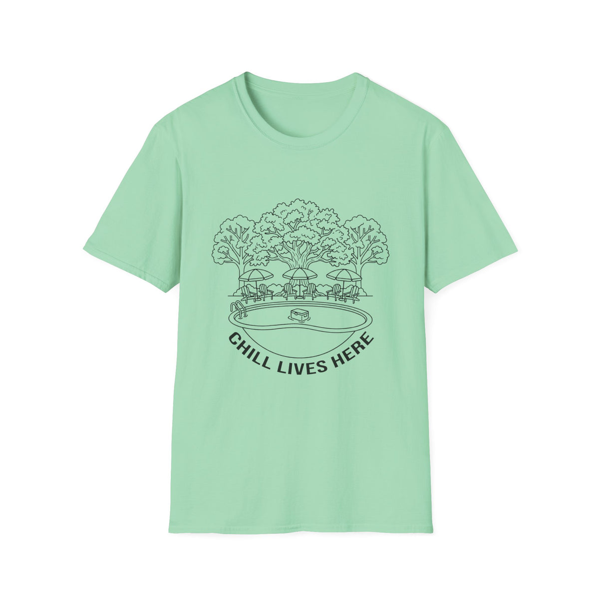 Chill Lives Here Line Art T-Shirt