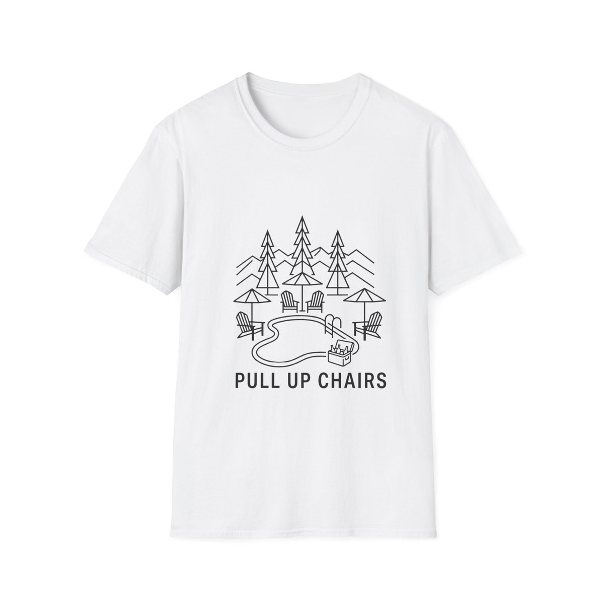 Pull Up Chairs Line Art T-Shirt