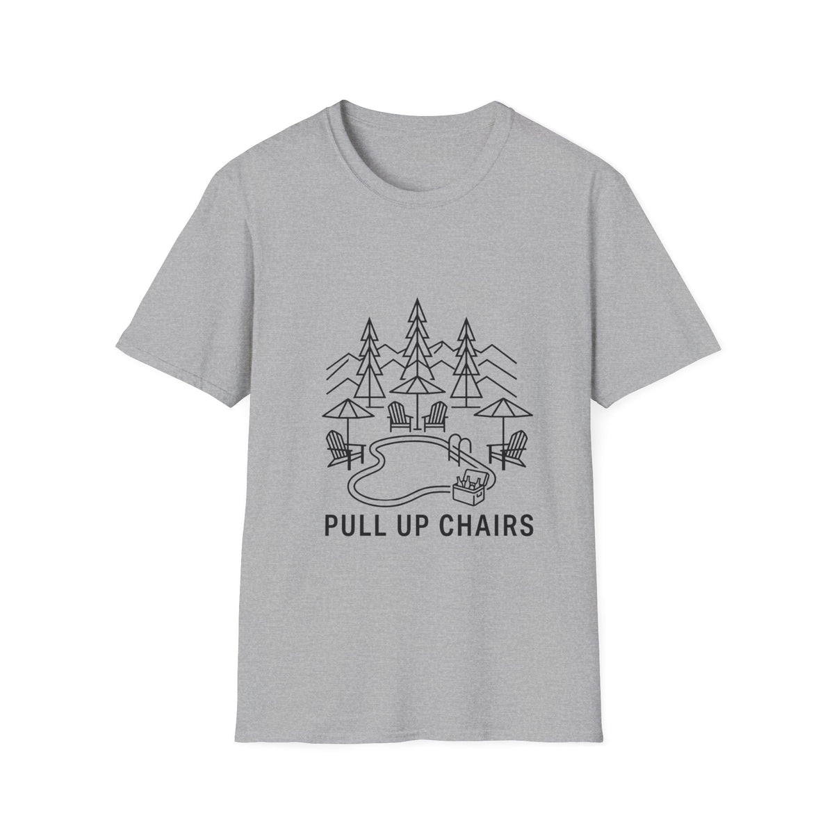 Pull Up Chairs Line Art T-Shirt