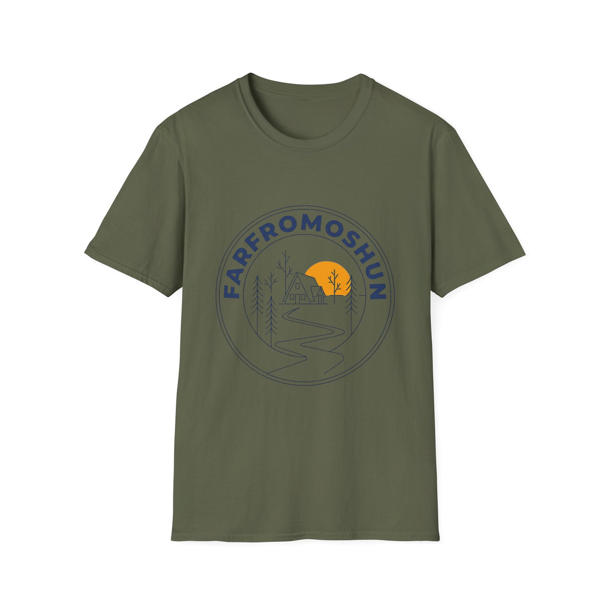 Farfromoshun Cabin Line Art T-Shirt