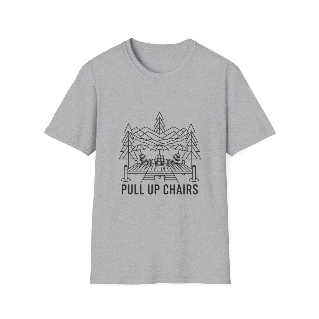 Pull Up Chairs Dock Line Art T-Shirt