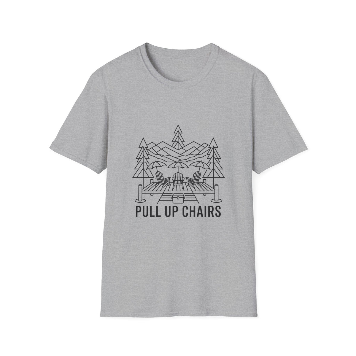 Pull Up Chairs Dock Line Art T-Shirt