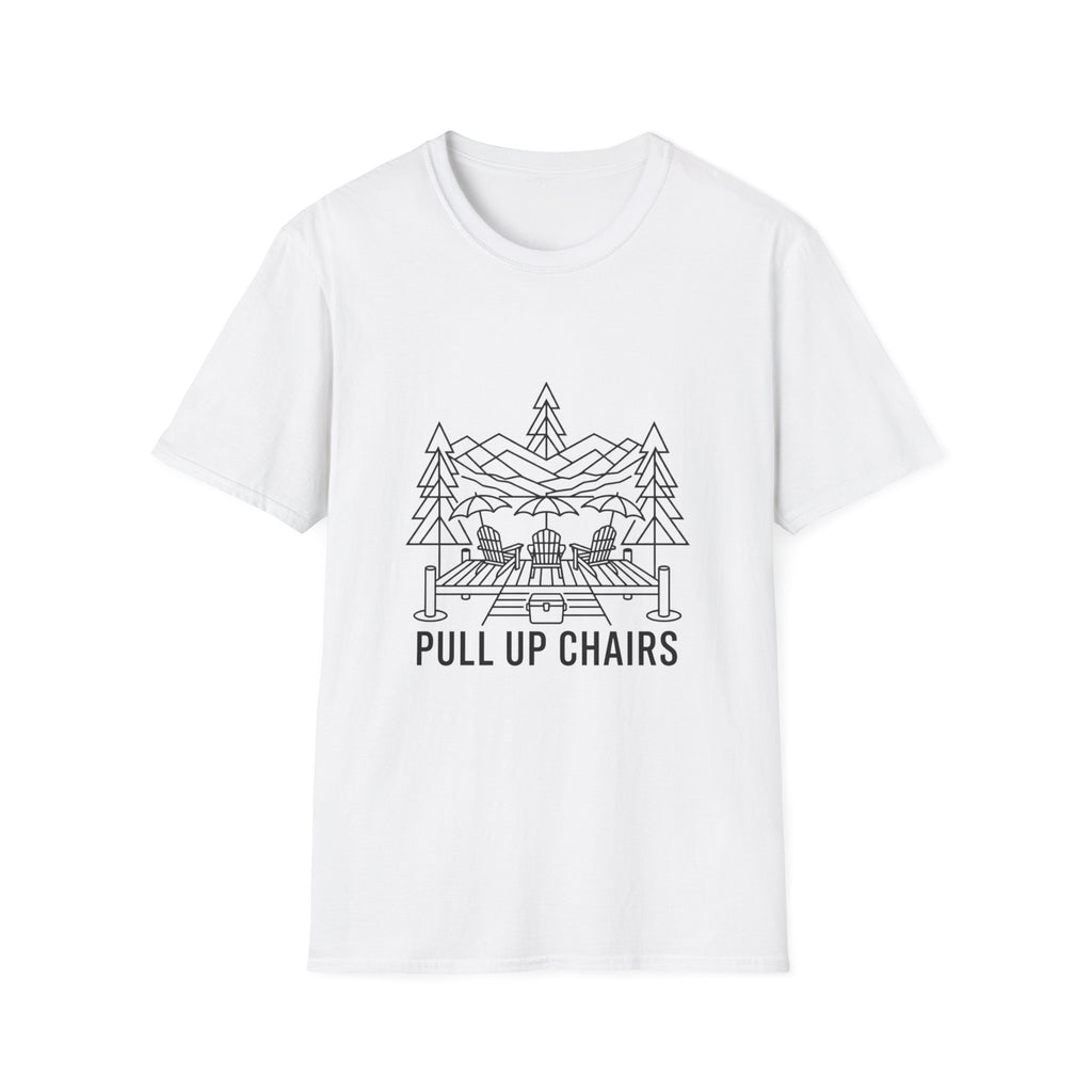 Pull Up Chairs Dock Line Art T-Shirt