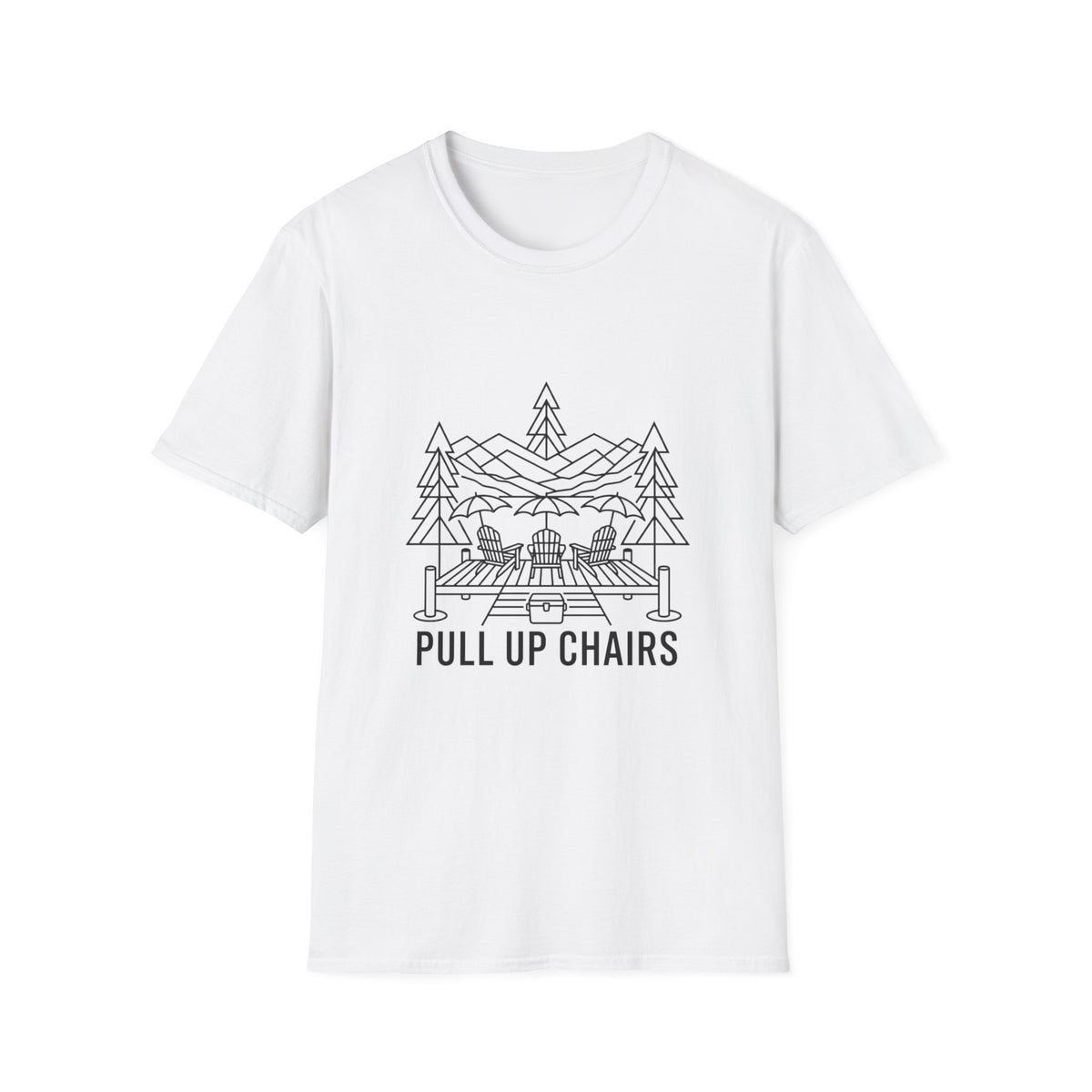 Pull Up Chairs Dock Line Art T-Shirt