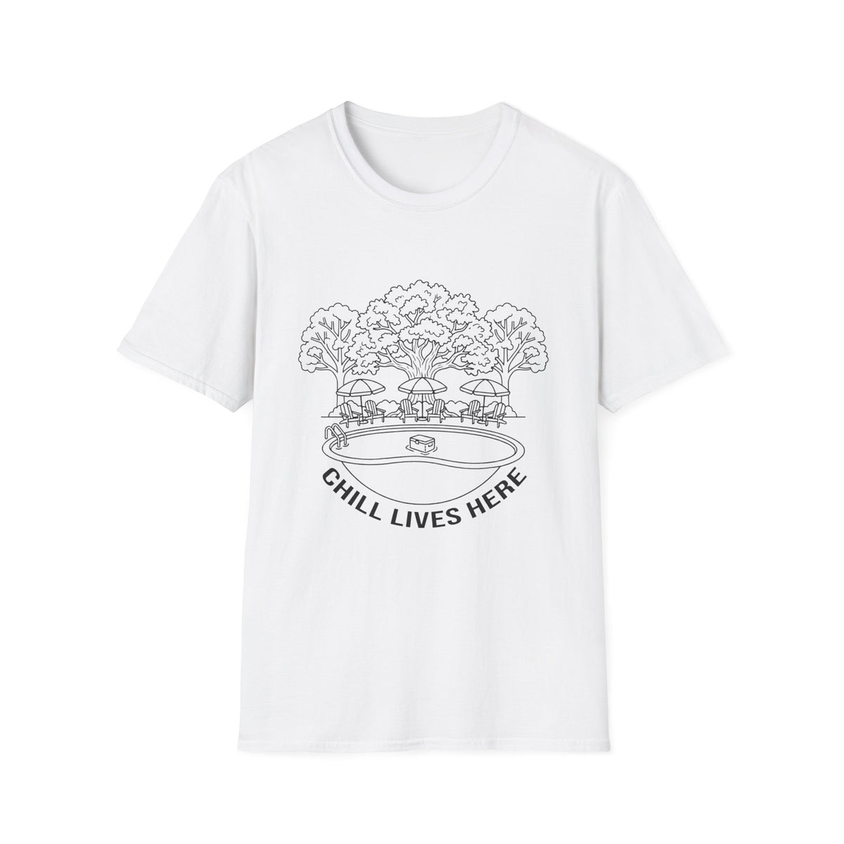 Chill Lives Here Line Art T-Shirt