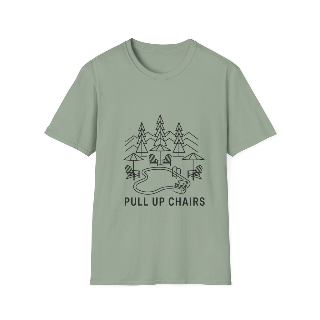 Pull Up Chairs Line Art T-Shirt