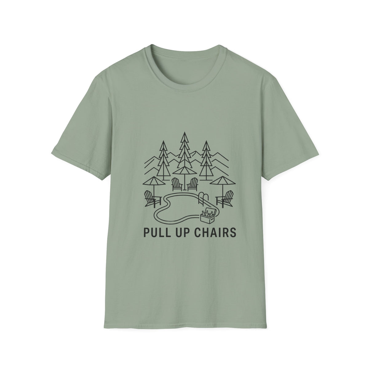Pull Up Chairs Line Art T-Shirt