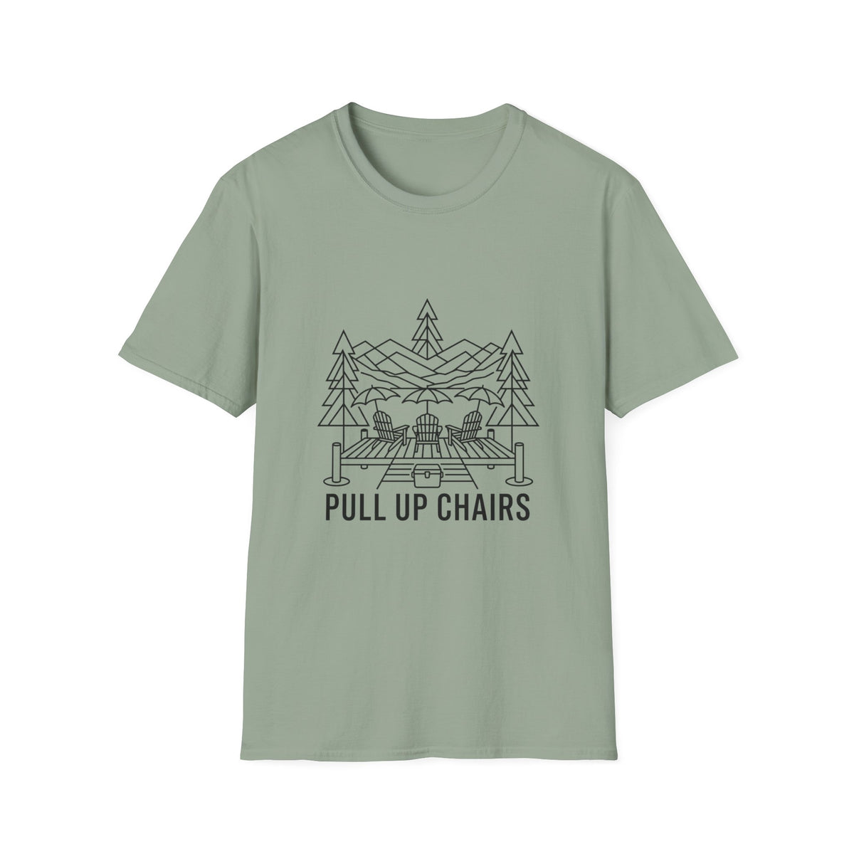 Pull Up Chairs Dock Line Art T-Shirt