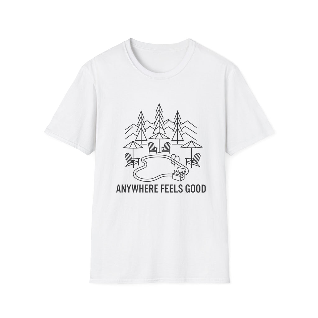 Anywhere Feels Good Line Art T-Shirt