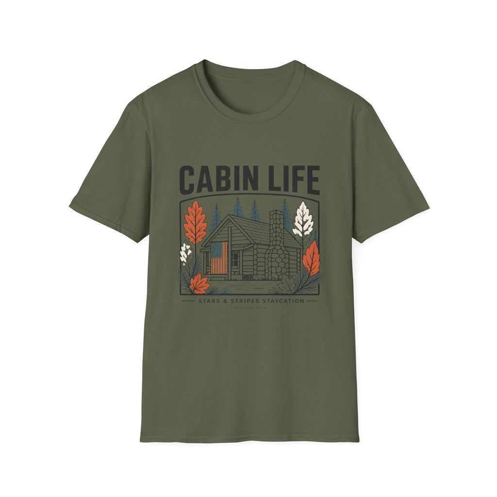 Cabin Life Staycation Flag T-Shirt