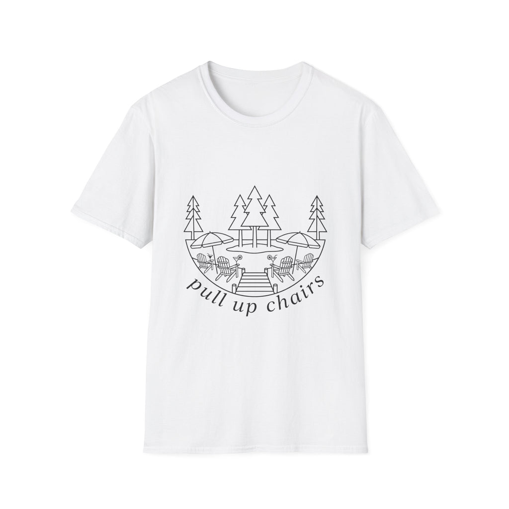Pull Up Chairs Pine Line Art T-Shirt