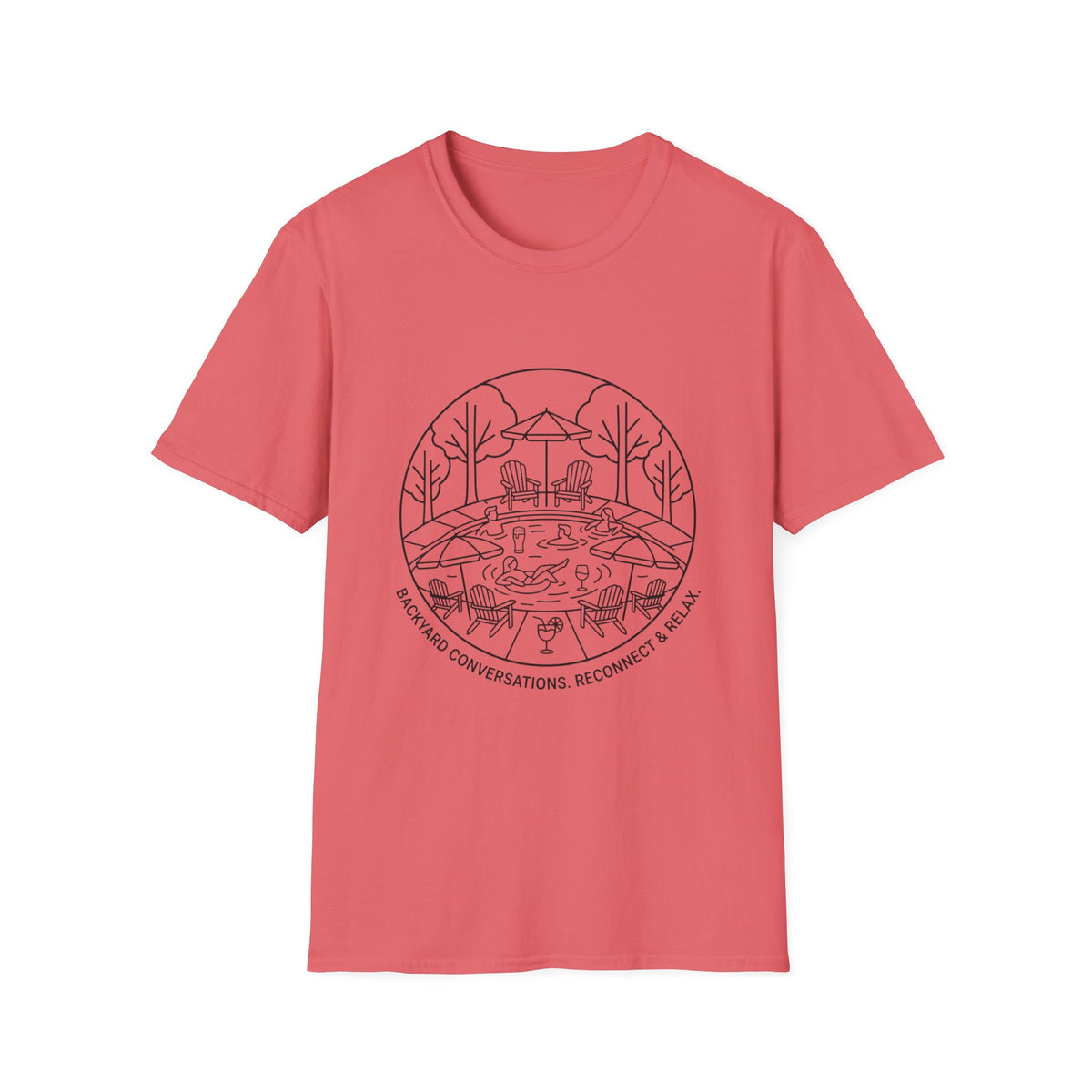 Backyard Conversation Line Art T-Shirt